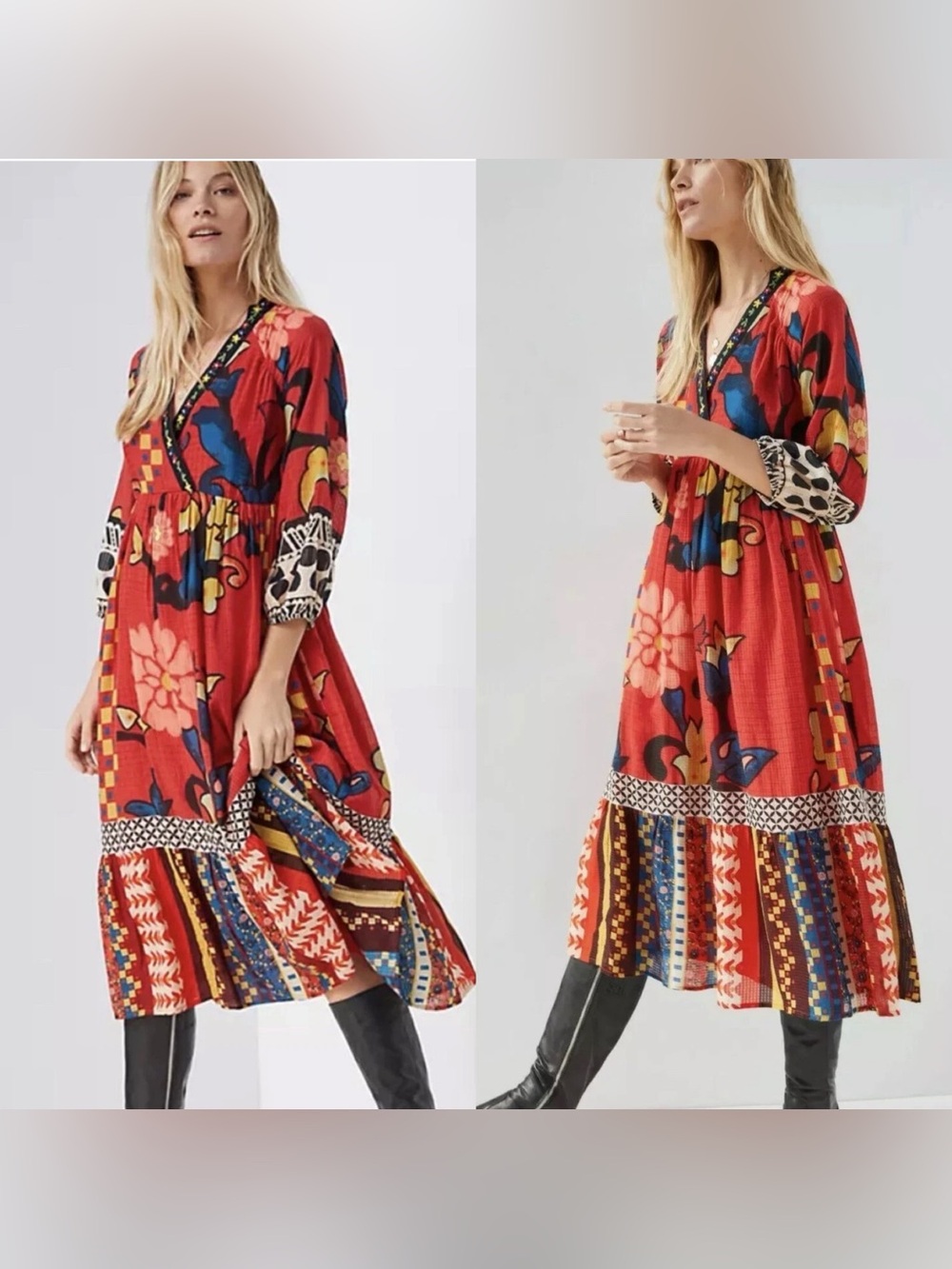 ANTHROPOLOGIE VERB by Pallavi Singhee Cayenne Midi/Maxi Dress Size 8
